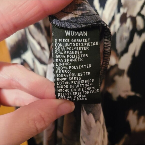 Perceptions Brown, Black and Cream Womens Plus Midi Dress Size 18W - Picture 5 of 5